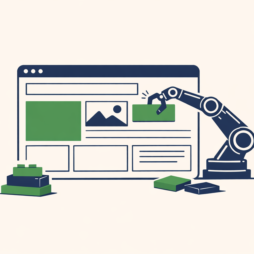 Illustration comparing AI website builders for small businesses