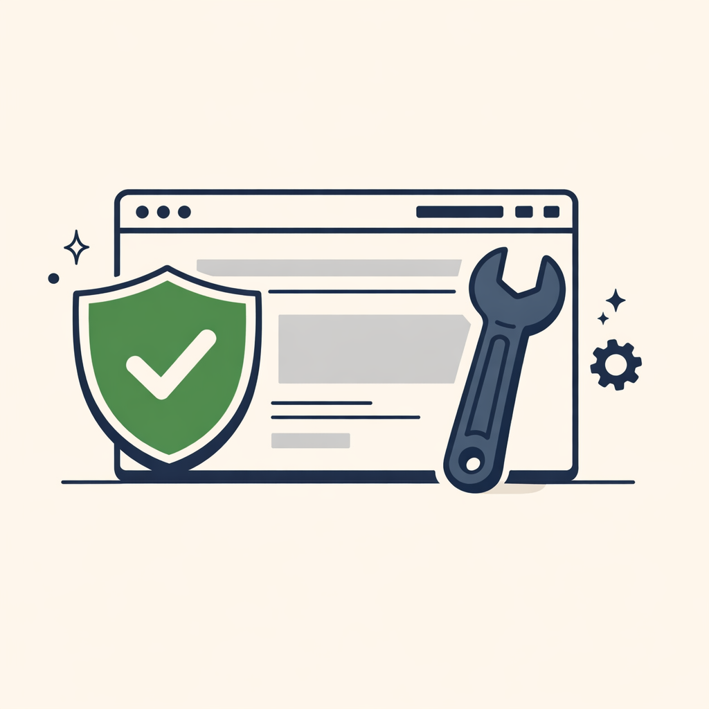 Illustration explaining what a WordPress website care plan includes