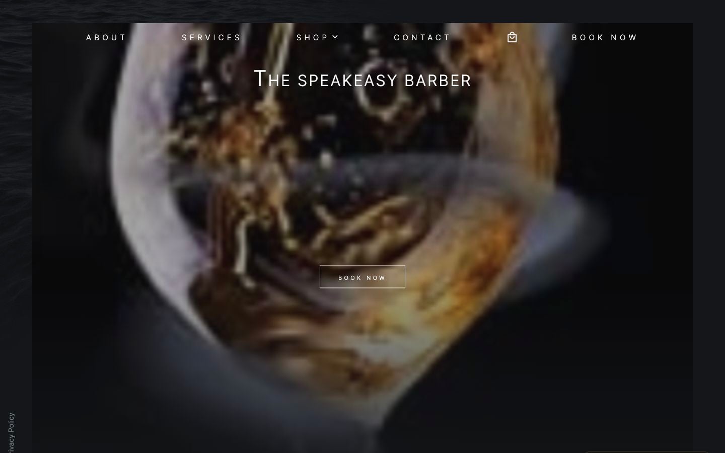 The Speakeasy Barber website before the redesign, with its original booking-page layout.